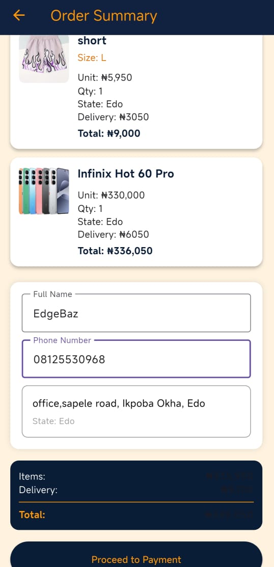 EdgeBaz app screen
